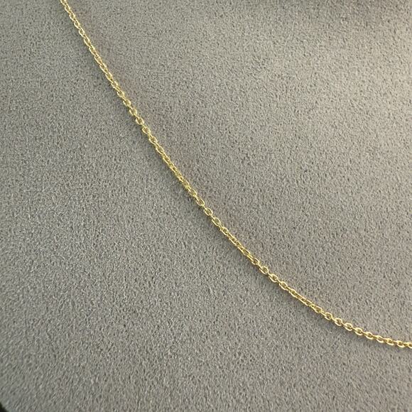 10K Yellow Gold Curb Link Chain 1mm Necklace 20in BSI, Italy ~ NEW - Picture 4 of 9